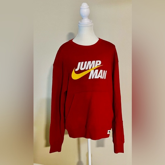 Nike Air Jordan Red Jump Man Sweatshirt NEW Women’s Large - Picture 1 of 11